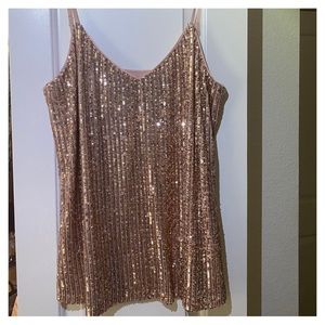 Ann Taylor - Rose Gold Sequin Tank